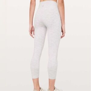 Lululemon Light Heather Gray High-Waist Cropped Leggings